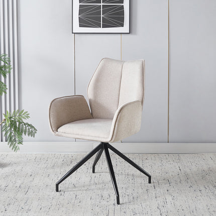 SET DEAL: 4 stuks Eetkamerstoel draaibaar taupe chenille Halix