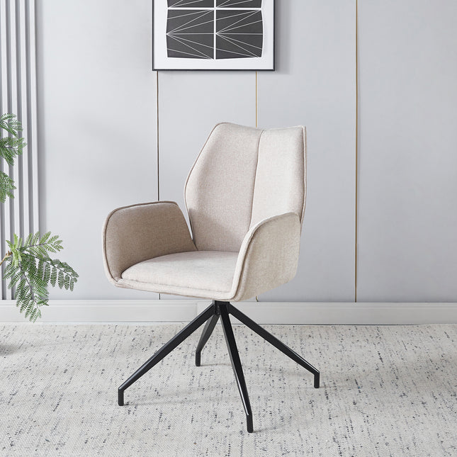 Eetkamerstoel draaibaar taupe chenille Halix