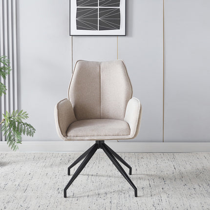 SET DEAL: 4 stuks Eetkamerstoel draaibaar taupe chenille Halix