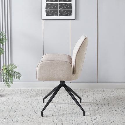 SET DEAL: 4 stuks Eetkamerstoel draaibaar taupe chenille Halix
