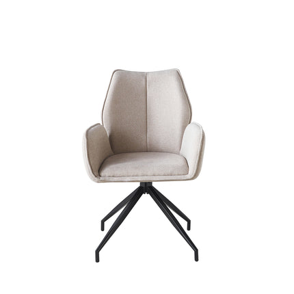 SET DEAL: 4 stuks Eetkamerstoel draaibaar taupe chenille Halix