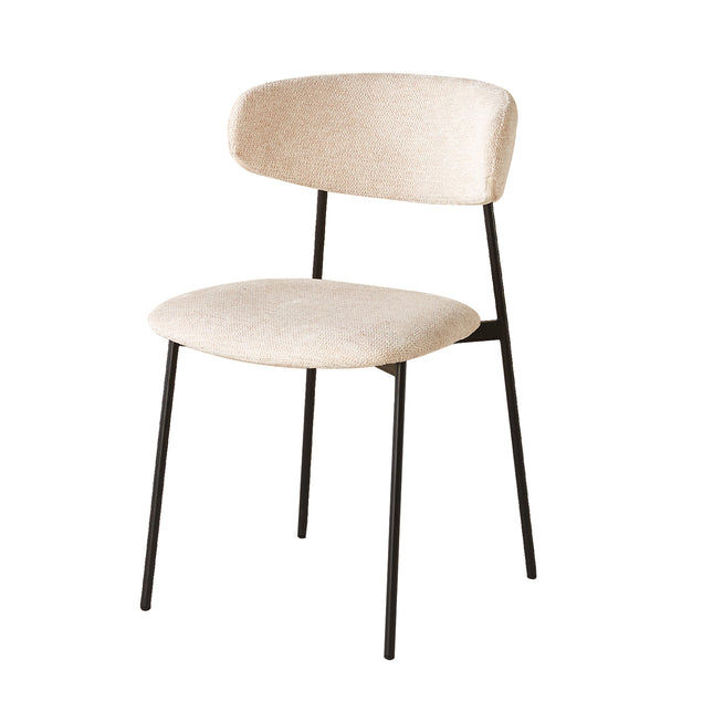 Eetkamerstoel Japandi beige Hidde zwart