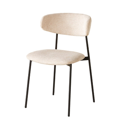 SET DEAL 6 stuks: Eetkamerstoel Japandi beige Hidde zwart