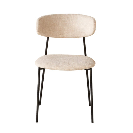 SET DEAL 6 stuks: Eetkamerstoel Japandi beige Hidde zwart