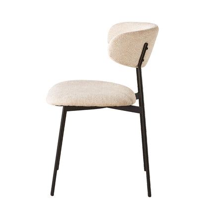 SET DEAL 6 stuks: Eetkamerstoel Japandi beige Hidde zwart