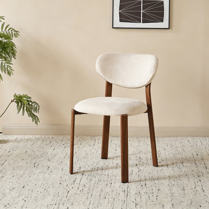 SET DEAL 6 stuks: Eetkamerstoel Japandi beige Benja walnoot
