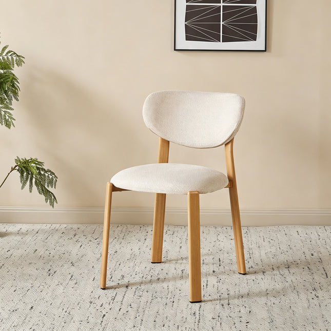 Eetkamerstoel Japandi beige Benja lichtbruin