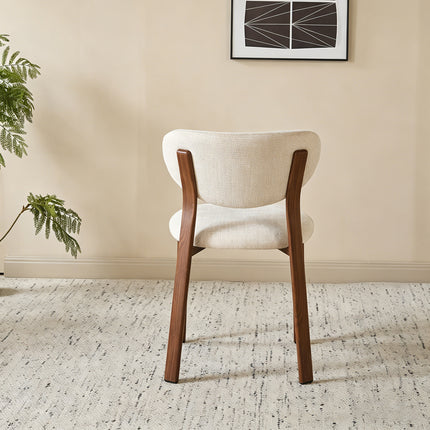 SET DEAL 6 stuks: Eetkamerstoel Japandi beige Benja walnoot