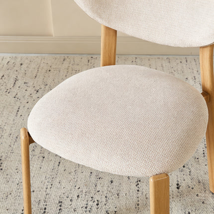 Eetkamerstoel Japandi beige Benja lichtbruin