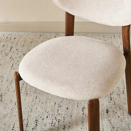 SET DEAL 6 stuks: Eetkamerstoel Japandi beige Benja walnoot