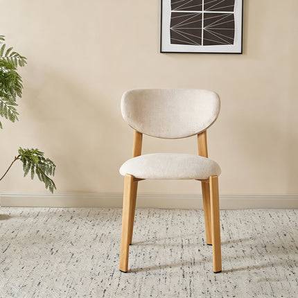 Eetkamerstoel Japandi beige Benja lichtbruin