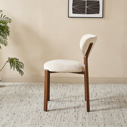 SET DEAL 6 stuks: Eetkamerstoel Japandi beige Benja walnoot