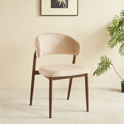 Eetkamerstoel Japandi bruin Fabian walnoot