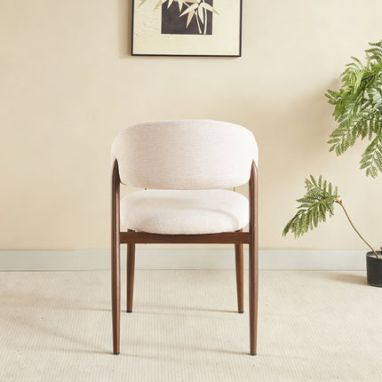 Eetkamerstoel Japandi beige Fabian walnoot