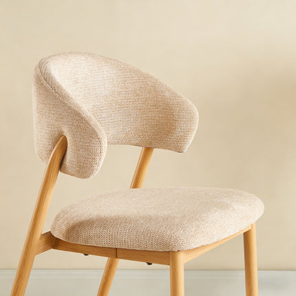 Eetkamerstoel Japandi bruin Fabian lichtbruin