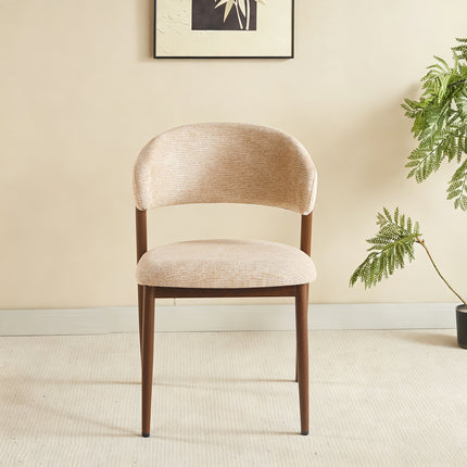 Eetkamerstoel Japandi bruin Fabian walnoot