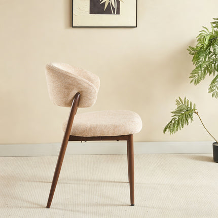 Eetkamerstoel Japandi bruin Fabian walnoot