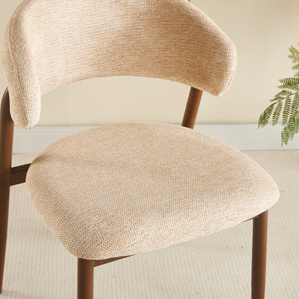 Eetkamerstoel Japandi bruin Fabian walnoot