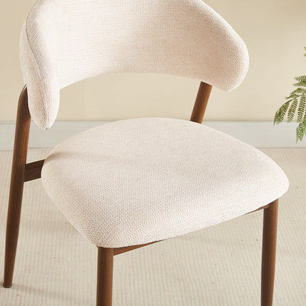 Eetkamerstoel Japandi beige Fabian walnoot