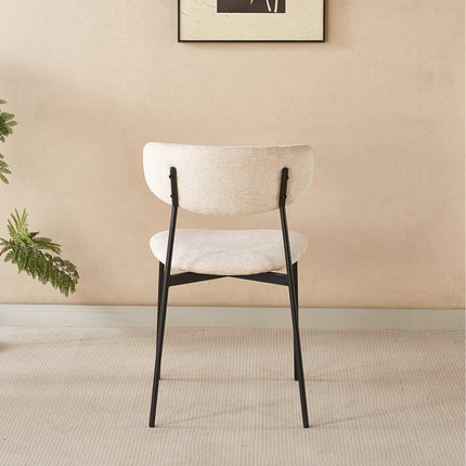 SET DEAL 6 stuks: Eetkamerstoel Japandi beige Hidde zwart