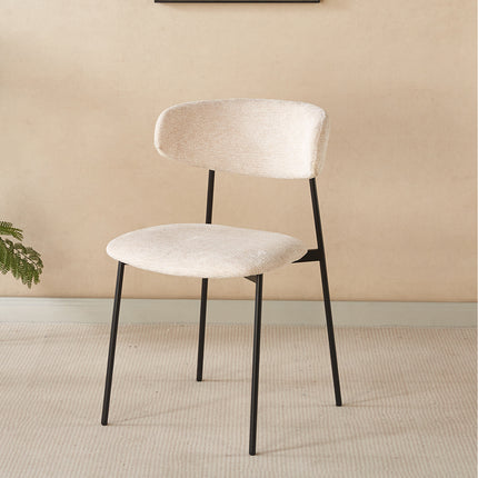 SET DEAL 6 stuks: Eetkamerstoel Japandi beige Hidde zwart