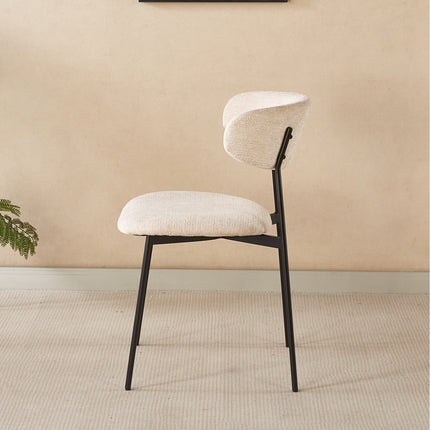 SET DEAL 6 stuks: Eetkamerstoel Japandi beige Hidde zwart