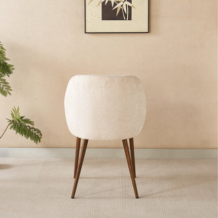 Eetkamerstoel Japandi beige Nathan walnoot