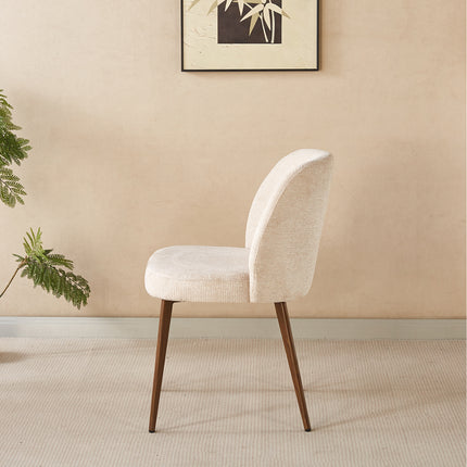 Eetkamerstoel Japandi beige Nathan walnoot