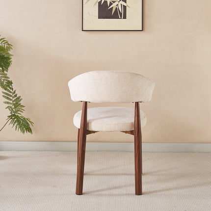 SET DEAL 4 stuks: Eetkamerstoel Japandi beige Ouma walnoot