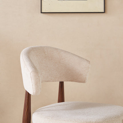 SET DEAL 4 stuks: Eetkamerstoel Japandi beige Ouma walnoot
