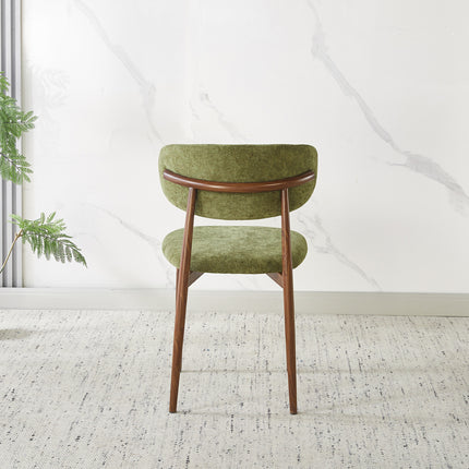 Eetkamerstoel Japandi groen Reika walnoot