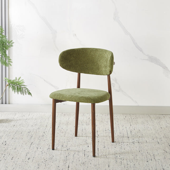 SET DEAL 4 stuks: Eetkamerstoel Japandi groen Reika walnoot