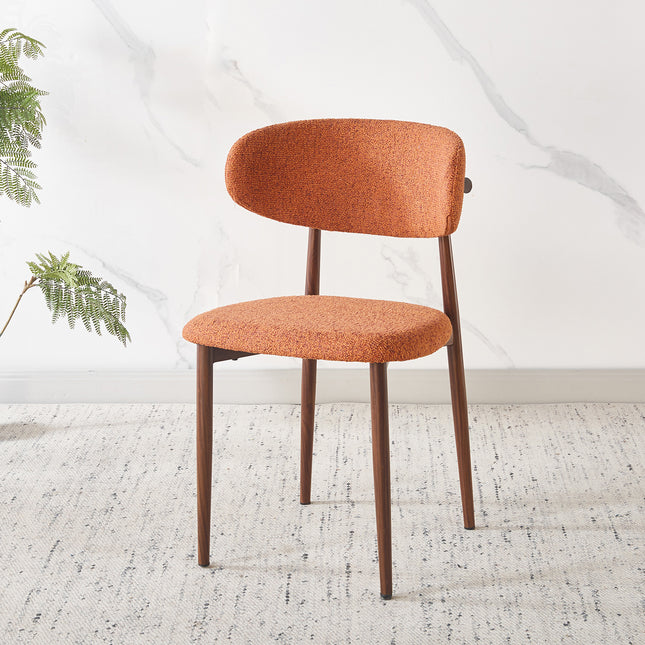 SET DEAL 6 stuks: Eetkamerstoel Japandi oranje Reika walnoot