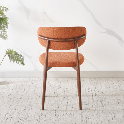 Eetkamerstoel Japandi oranje Reika walnoot