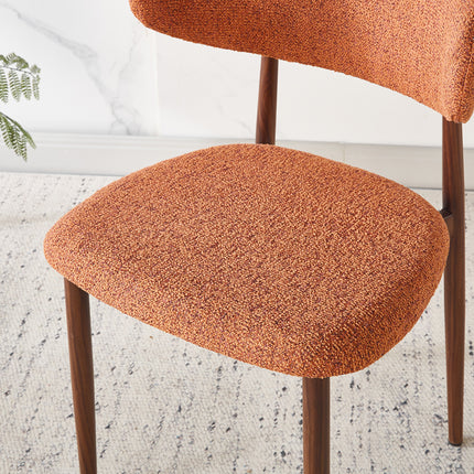 Eetkamerstoel Japandi oranje Reika walnoot