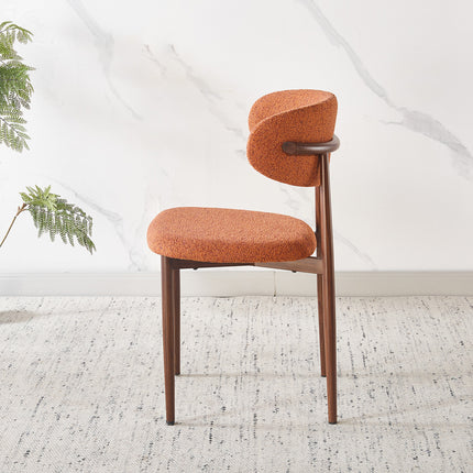Eetkamerstoel Japandi oranje Reika walnoot