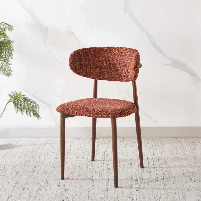 SET DEAL 6 stuks: Eetkamerstoel Japandi rood Reika walnoot