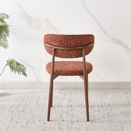 Eetkamerstoel Japandi rood Reika walnoot