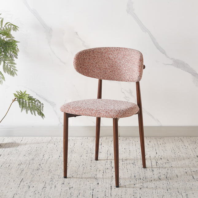 SET DEAL 4 stuks: Eetkamerstoel Japandi roze Reika walnoot