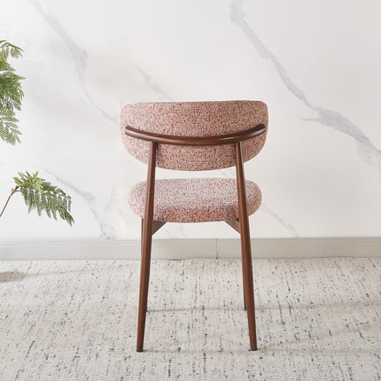 Eetkamerstoel Japandi roze Reika walnoot