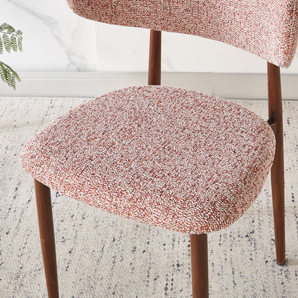 Eetkamerstoel Japandi roze Reika walnoot