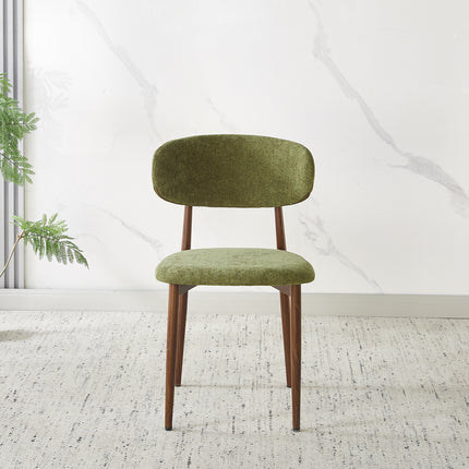 Eetkamerstoel Japandi groen Reika walnoot