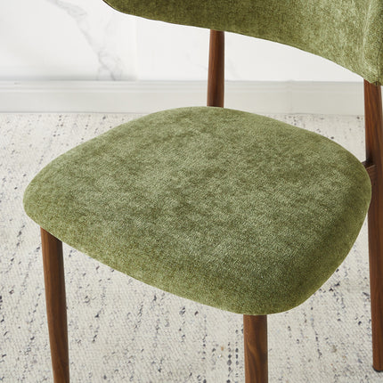 Eetkamerstoel Japandi groen Reika walnoot