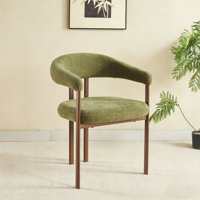 SET DEAL 4 stuks: Eetkamerstoel Japandi groen Sena walnoot