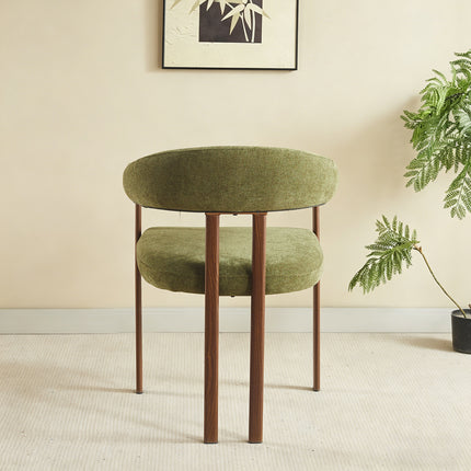 Eetkamerstoel Japandi groen Sena walnoot