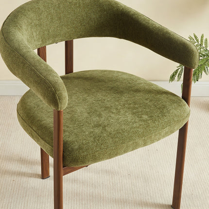 Eetkamerstoel Japandi groen Sena walnoot