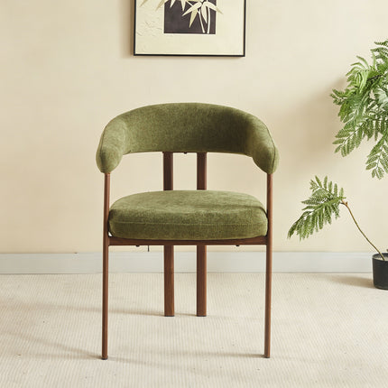 Eetkamerstoel Japandi groen Sena walnoot