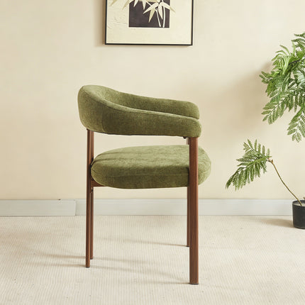 Eetkamerstoel Japandi groen Sena walnoot