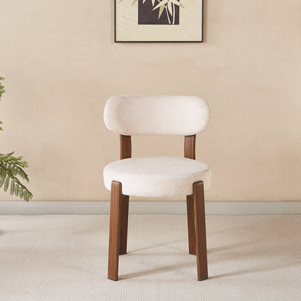 SET DEAL 6 stuks: Eetkamerstoel Japandi beige Yaren walnoot