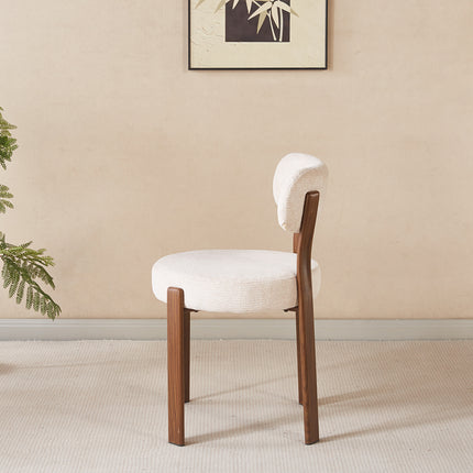 SET DEAL 4 stuks: Eetkamerstoel Japandi beige Yaren walnoot
